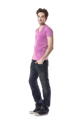 Full body young Man in Casual Clothes