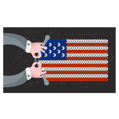 Hand made flag of the USA.