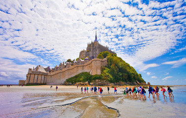 Mont saint Michel, traversée de la baie