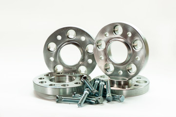 Metal mold of flanges and bolts. CNC milling/lathe industry