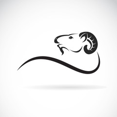 Vector image of an goat head design on white background