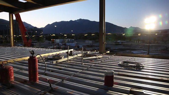 Sunrise at a Construction Site