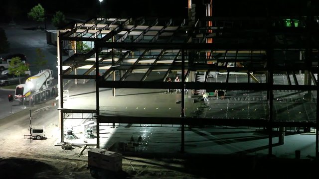 Construction Site at Dawn Tilt Shot Tight