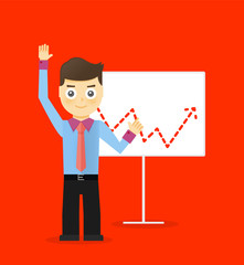 Young businessmen, presentation white board