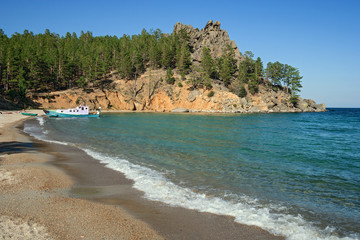Sandy cove of Lake Baikal 