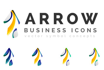 Fototapeta na wymiar Set of arrow logo business icons