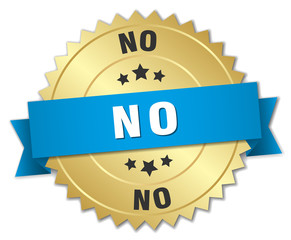 no 3d gold badge with blue ribbon