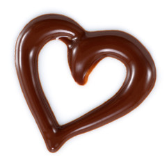 Chocolate heart isolated on white background