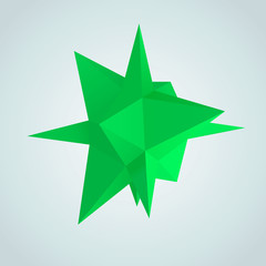 Abstract geometric shape from pyramids. Vector 3d