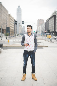 Young Handsome Indian Contemporary Business Man Walking Through