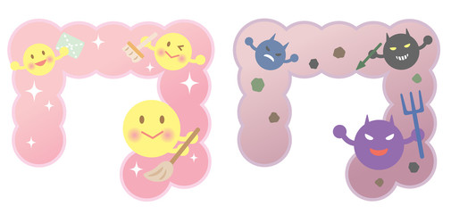 健康な大腸と不調な大腸