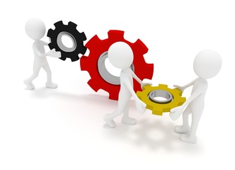 3D Männchen mit Zahnräder - Deutschland