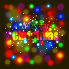 Merry Christmas on colorful background