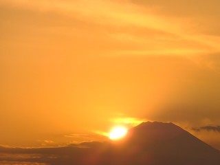 Obraz premium Mt. Fuji and the autumn sunset
