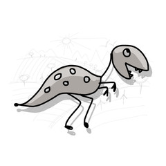 Dinosaur, funny sketch for your design