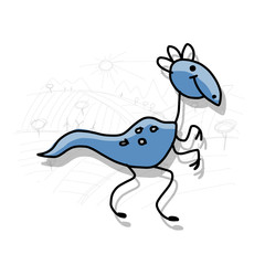 Dinosaur, funny sketch for your design