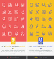 Set Icons Theme of Education and Learning