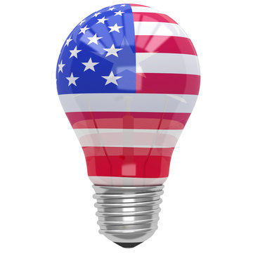 Bulb light with American flag