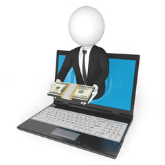 making money online isolated on white background