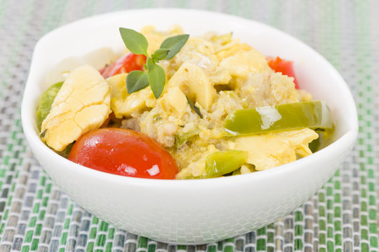 Ackee & Saltfish - Traditional Jamaican dish made of salt cod and ackee fruit.
