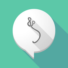 Long shadow comic balloon with  an ebola sign