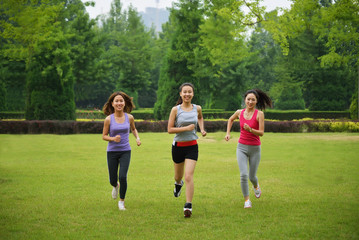 Running girls fitness