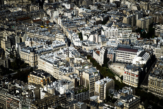 Panoramic of Paris from Eiffel Tower, Ille de France, France