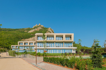 Modern house in bright summer day