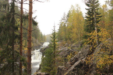 Beautiful mountain waterfall