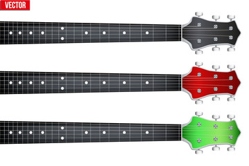 Fototapeta premium Set of Guitar neck fretboard and headstock