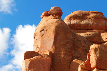 Impressive rock formations in Arches National Park near Moab, Utah