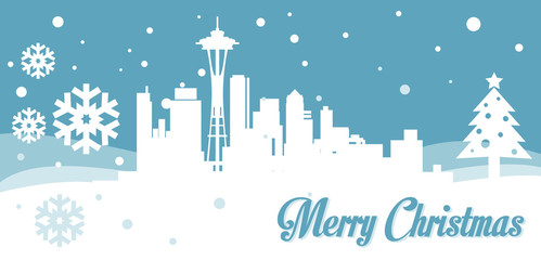 Seattle Christmas Skyline