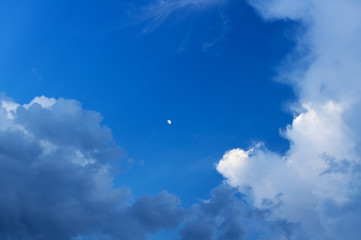 Moon at dark  evening sky