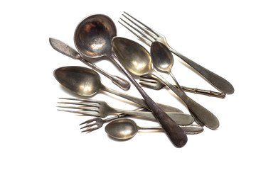 Different antique cutlery