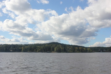 Beautiful landscape with a lake.