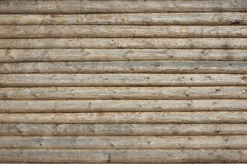Wooden Log Cabin Old Wall Natural Colored Horizontal Background