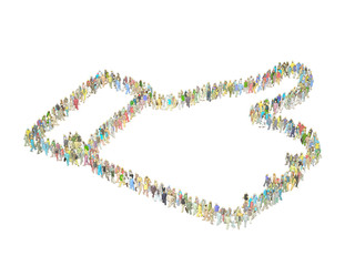 Concept of teamwork, Many people build in the form of 