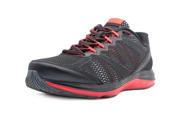 Sport black sneakes for running isolated on white