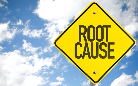 Root Cause sign with sky background