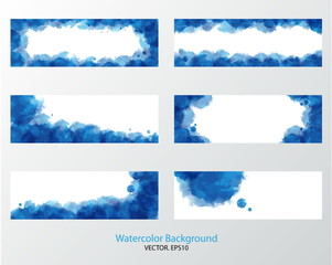 Blue watercolor template.Vector/EPS10.