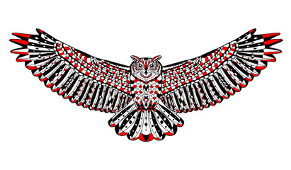 Fototapeta premium Zentangle stylized eagle owl. Sketch for tattoo or t-shirt.