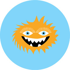 Cartoon cute monster alien. Vector illustration