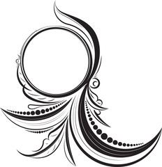 Round vintage frame for your design. Vector illustration.