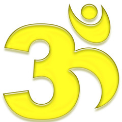 Yellow Om abstract