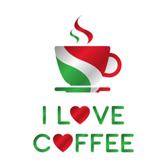 I love coffee, A cup of coffee
