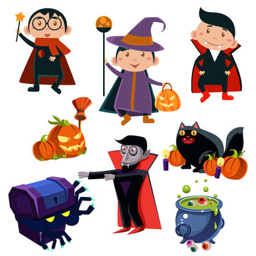 Halloween Cute Witches  set