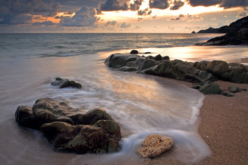 Tropical sunset at Kalim beach in Phuket