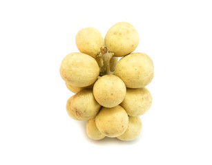 Longkong fruit (Lansium parasiticum)  on white background