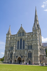 Fototapeta na wymiar Salisbury cathedral entrance, England
