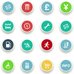 set of round icons information